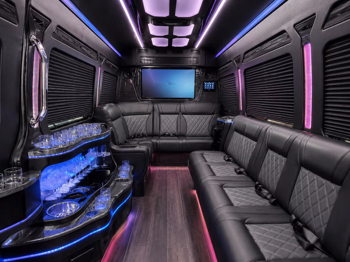 Albuquerque Corporate Transportation party bus interior